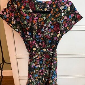 New Look Floral Swim Coverup - Black Multicolor